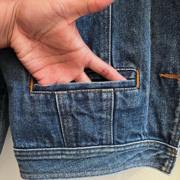 Vintage Hunt Club Men's Denim Jean Jacket Blue Upcycled Size Medium - Picture 3 of 8